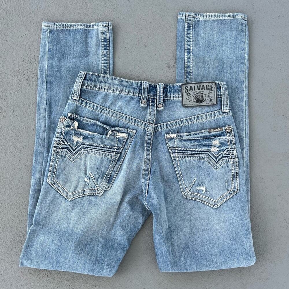Salvage Anarchy Havoc Straight Slim Fit Jeans Distressed 27R